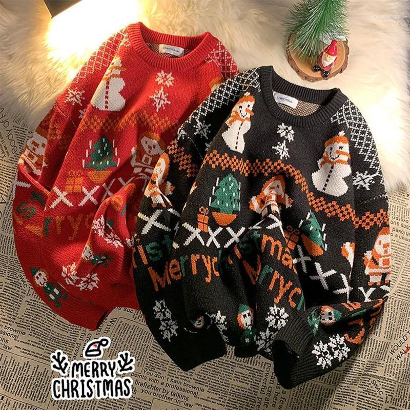 

Women' Sweaters Women' Kpop College Ulzzang Winter Knitted Fashion Christmas Sweet Couple Casual Tops Kawaii Loose O-neck Pullover, Hei