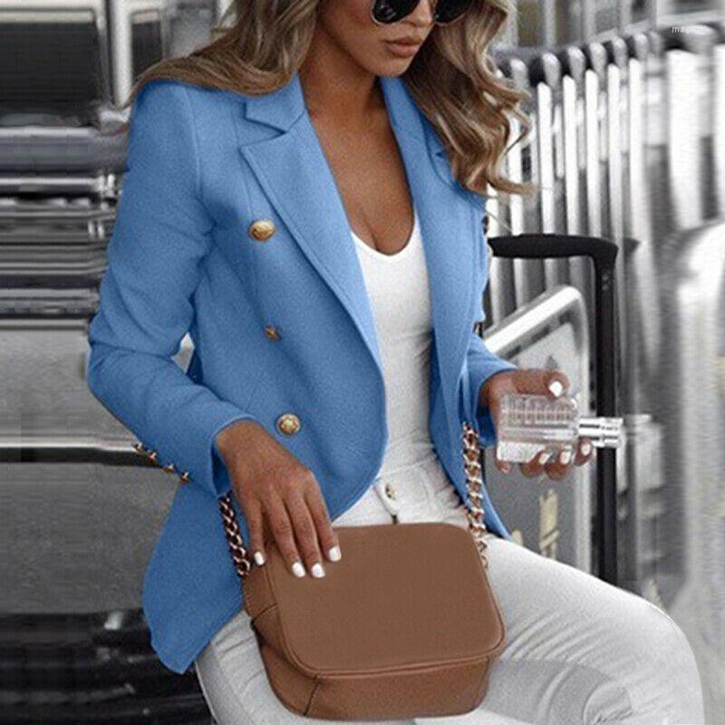 

Women' Jackets Women Autumn Female Suit Jacket Button Work Coat Top Plus Size Women' Long Sleeve Ladies, White