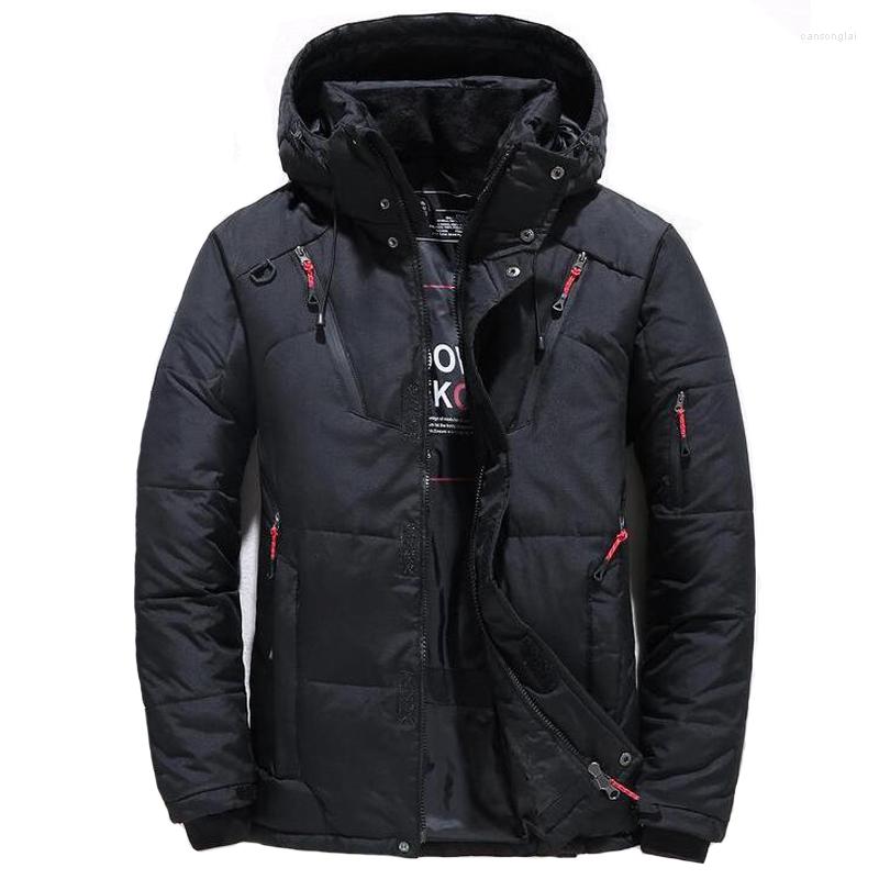 

Men's Down Jacket Male Winter Parkas Men -20 Degree White Duck Hooded Outdoor Thick Warm Padded Snow Coat Oversize -4XL, 1897 deep gray