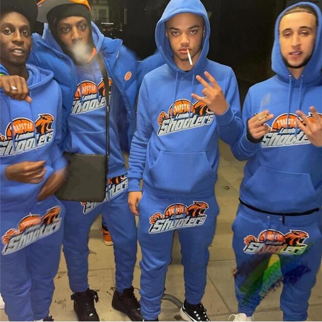 

Embroidery Hoodie Men Woman Blue Plus Size Pullover Sweatshirts Hooded