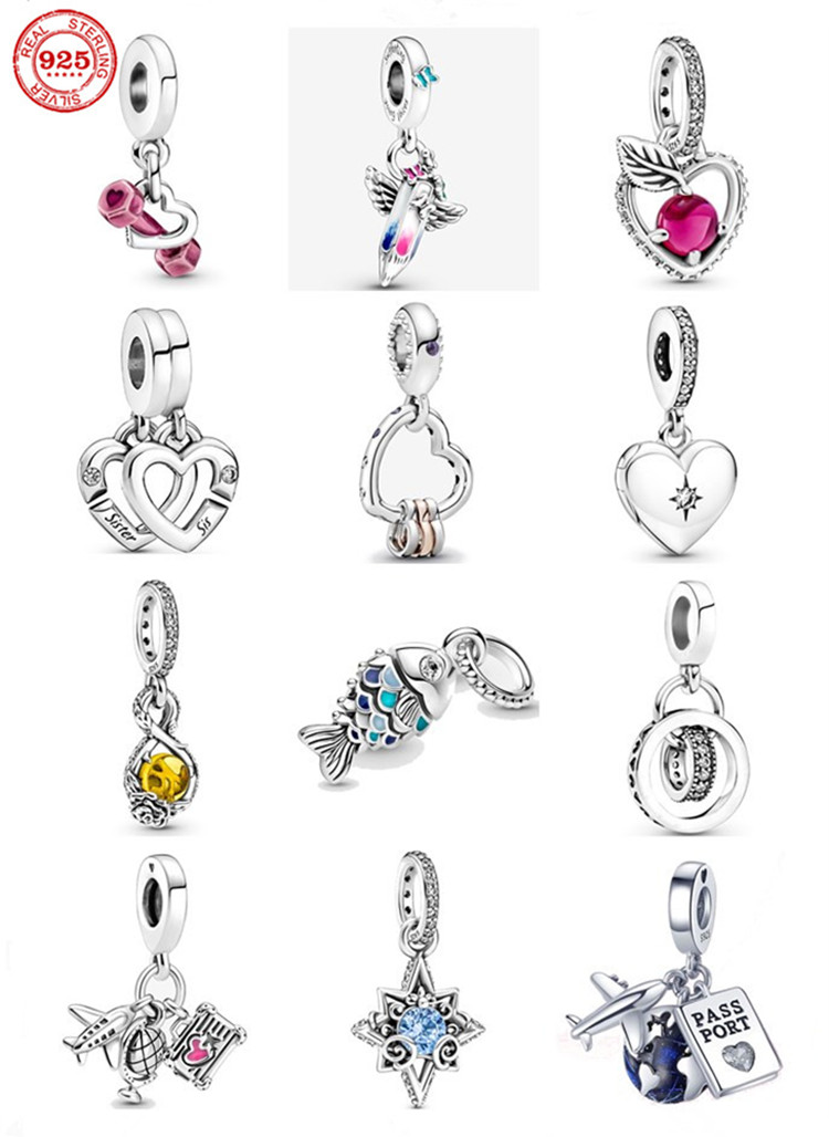 

925 Sterling Silver Dangle Charm Women Beads High Quality Jewelry Gift Wholesale Exquisite Pendant Amulet Dangle Bead Fit Pandora Bracelet DIY