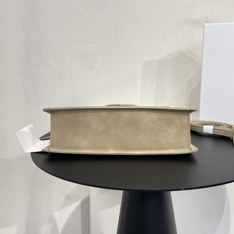 

2023 Top Designer Women's Bags Vintage Handbags Underarm Frosted Suede One Shoulder Luxury Handheld, Black 25cm