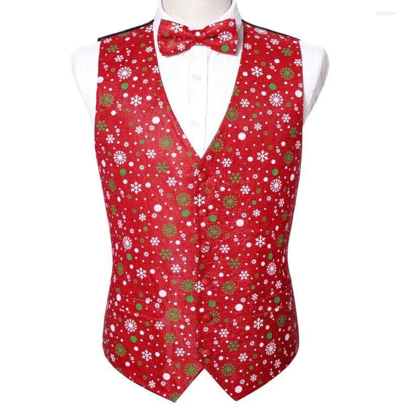 

Men's Vests Snowflake 3D Print Red Christmas Vest Men Autumn Slim Fit Waistcoat Bowtie Set Mens Xmas Party Holiday Prom Tuxedo, Picture shown