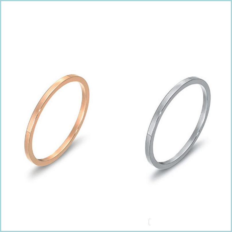 

Band Rings Sier Rose Gold Super Thin Couple Wedding Ring For Girls Fashion Engagement Rings Nice Birthday Gift Trendy Women J Bdehome Dh7At