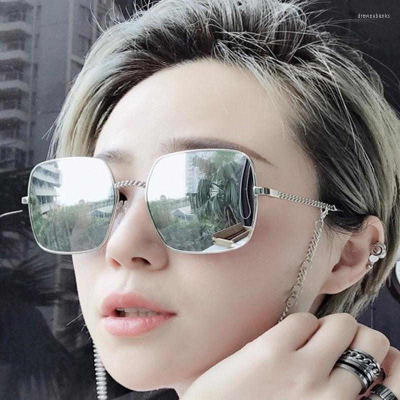 

Sunglasses Polarized For Women Men Chain Acrylic Brand Designer Square Sun Glasses Eyewear UV400 Feminino