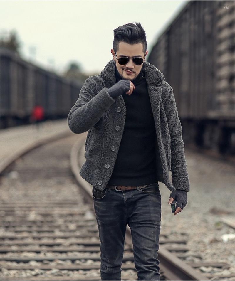 

Men' Wool ZOGAA Top Winter Jacket Warm Fur Coat Men, Black