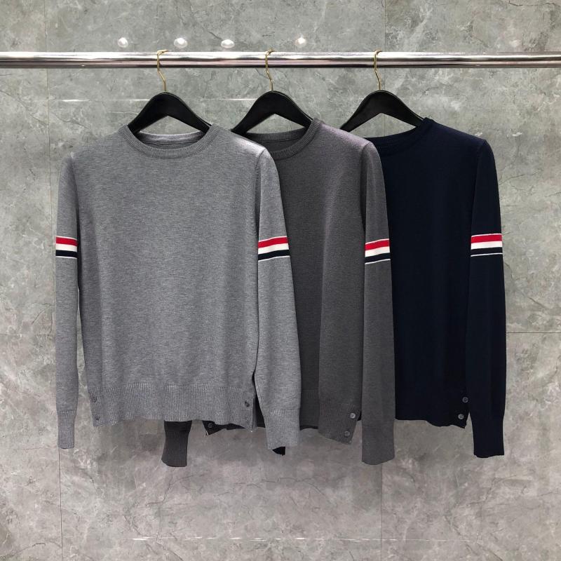 

Men's Sweaters 2022 Fashion Men Slim O-Neck Pullovers Clothing Sleeve Striped Cotton Wool Spring Autumn Casual Coat, Blue