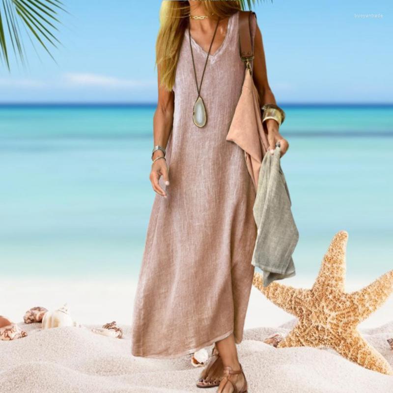 

Casual Dresses Premium Vest Dress Lightweight Trendy Summer Long Style DressCasual, Blue