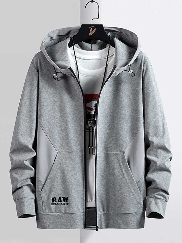 

Men's Hoodies Sweatshirts Spring Autumn Zip Up Hoodie Coats Streetwear Black Grey Hooded Loose Male Cotton Casual Tops Plus Size 8XL G221008, Gray