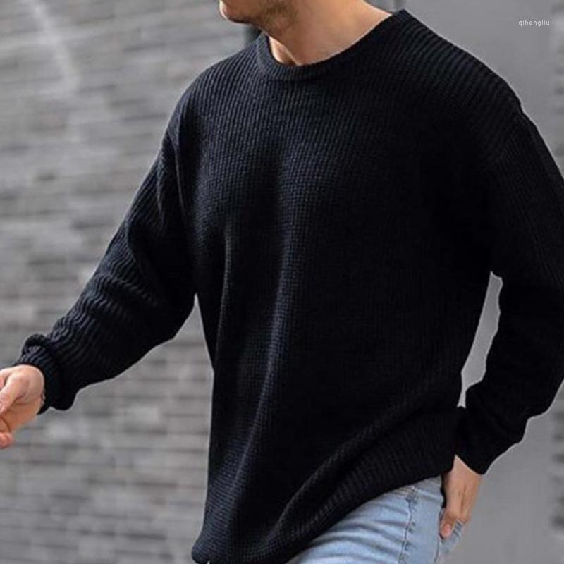 

Men's Sweaters 2022 Men's Spring And Autumn Pure Color Long Sleeve Sweater Fashion Pullover Top Loose, White