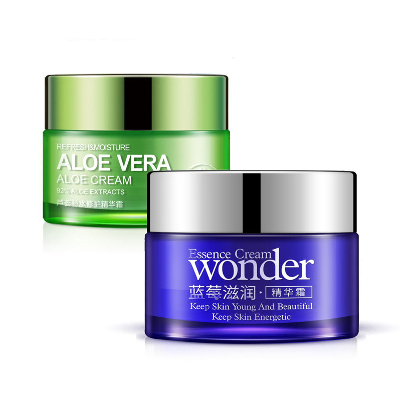 

Bioaqua Aloe Serum Vera Face Cream Blueberry Natural Moisturizing Oil Control Shrink Pores Facial Cream for Women and Men Skin Care 2063