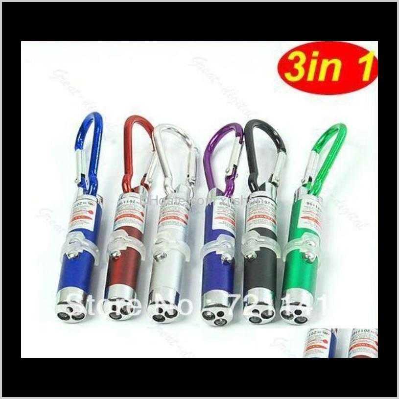 

Led Laser Pointer Key Chain Mini Torch Flashlight Pointers Gadgets Electronics Drop Delivery 2021 Arrival Multi-Functional 3 In1, Green