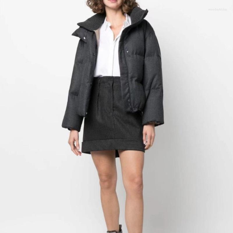 

Women's Down YVAN 2022 WHITE BLACK COLOR SHORT WOMENS WARM DUCK COATS