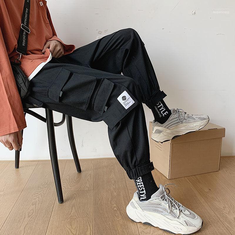 

Men's Pants Men's Big Pockets Cargo Men High Waist Loose Streetwear Baggy Tactical Trouser Hip Hop Quality Solid Casual1