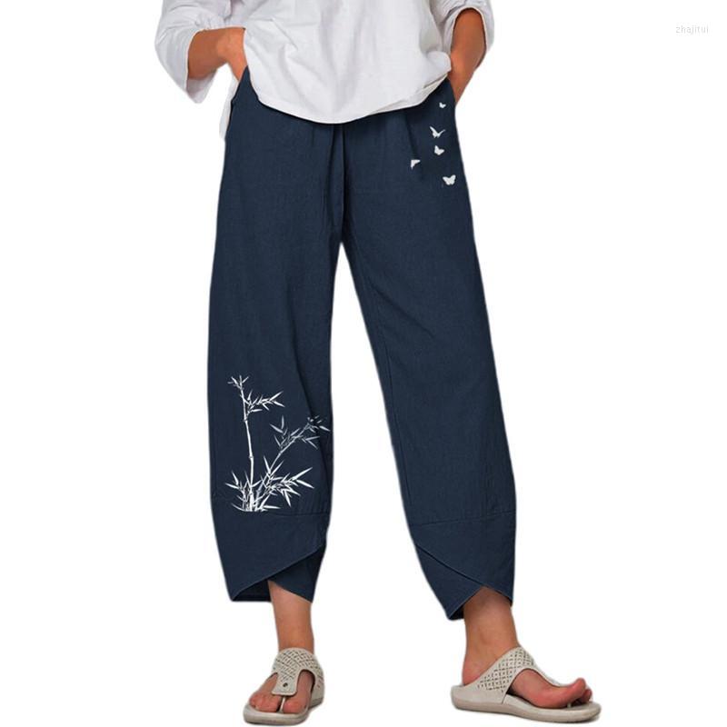 

Women's Sleepwear Women's Fdfklak Spring Summer Home Pants Women Elastic Waist Cotton Linen Sleep Bottoms Loose Pajamas Pant Plus Size, Black