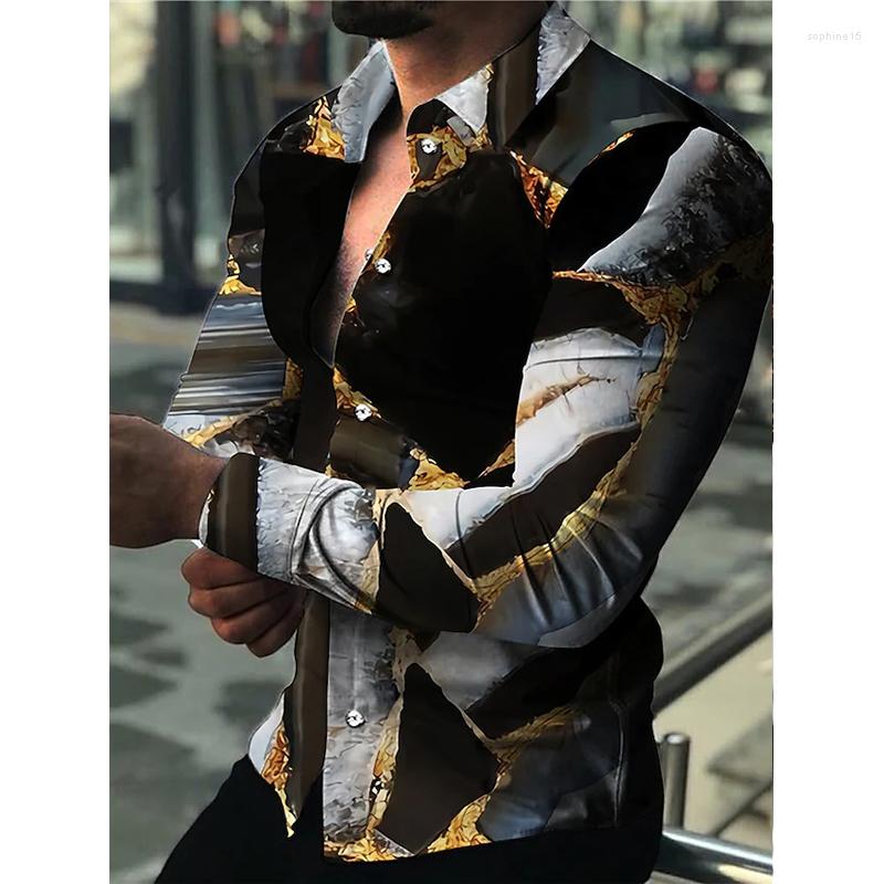 

Men' Casual Shirts 2022 Men' Oversized Button Down Shirt Long Sleeve Top Stripe Print High Quality For Men Ropa Hombre, 269