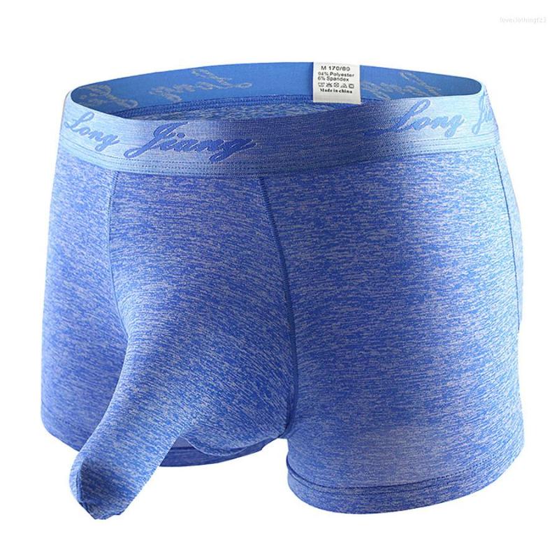 

Underpants EU -XL Brand Men Underwear Elephant Nose Bulge Pouch Boxer Shorts Breathable Sexy Boxershorts Male, Blue