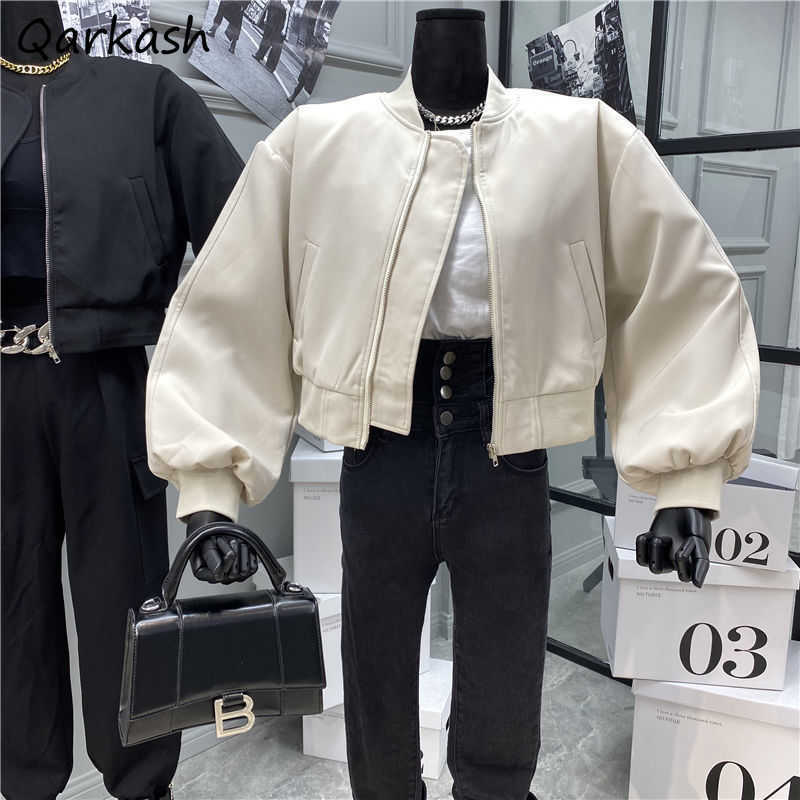 

Women' Jackets Cropped Jackets Women Zipper Fashion Outwear Femme Cool Simplege All-match Cozy Popular Classic Pure Color Leisure Ins New T221008, Apricot