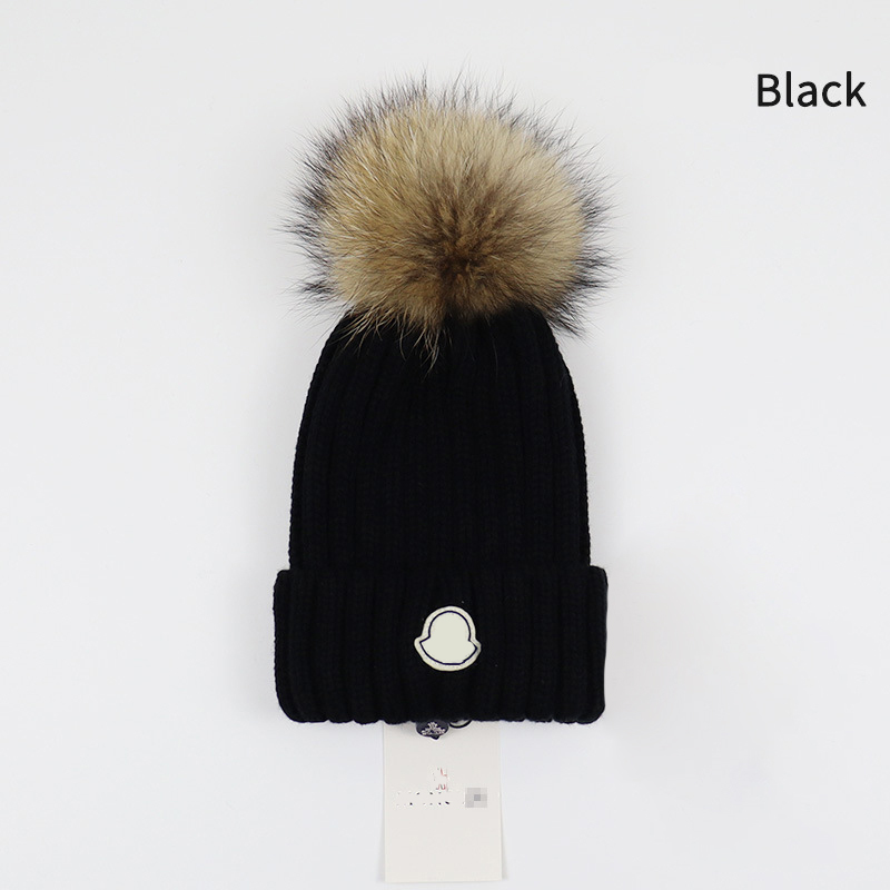 

knitted fur pom hat fashion designer skull cap letters beanie men and women unisex cashmere quality, Pink