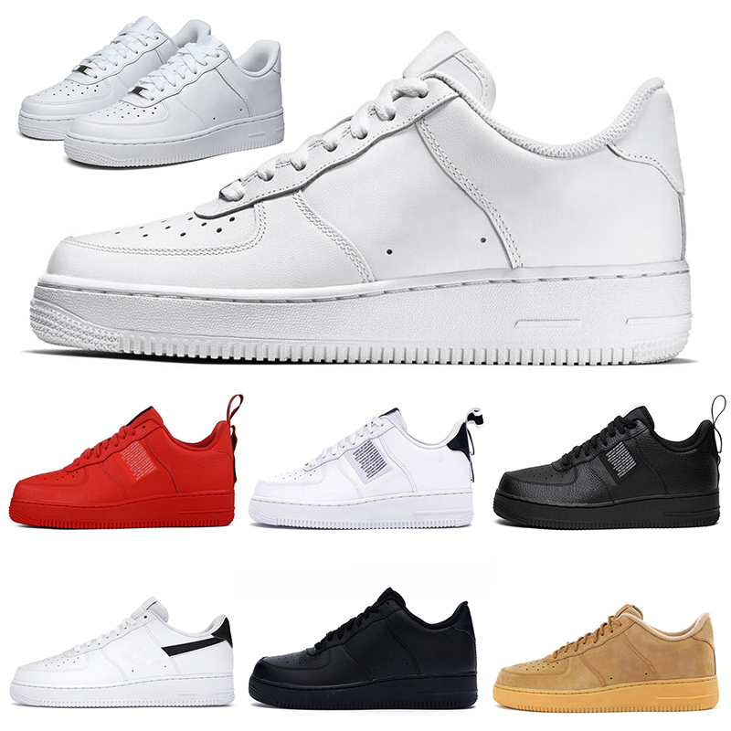 

OG platform shoe airforce 1 low forces air one men women running shoes af1 1s high classic Triple White Utility Black mens womens trainers outdoor sports sneakers, Mens_shoes_2019 #25 wash orange