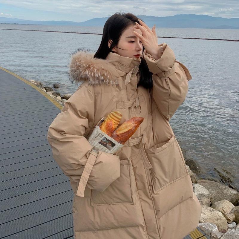 

Women' Trench Coats 2022 Winter Mid-length Down Padded Jacket Women' Design Sense Thickened Warm Bread, Black