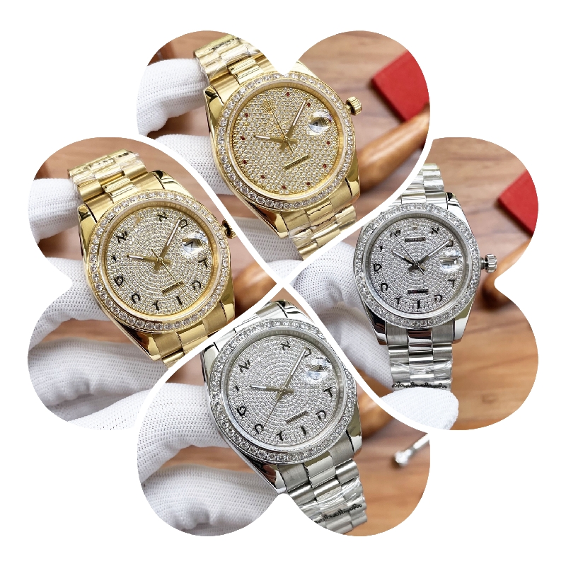 

Montre DE Luxe babysbreath diamond watch 41x12mm automatic mechanical movement 316L steel case Mens watches, As picture