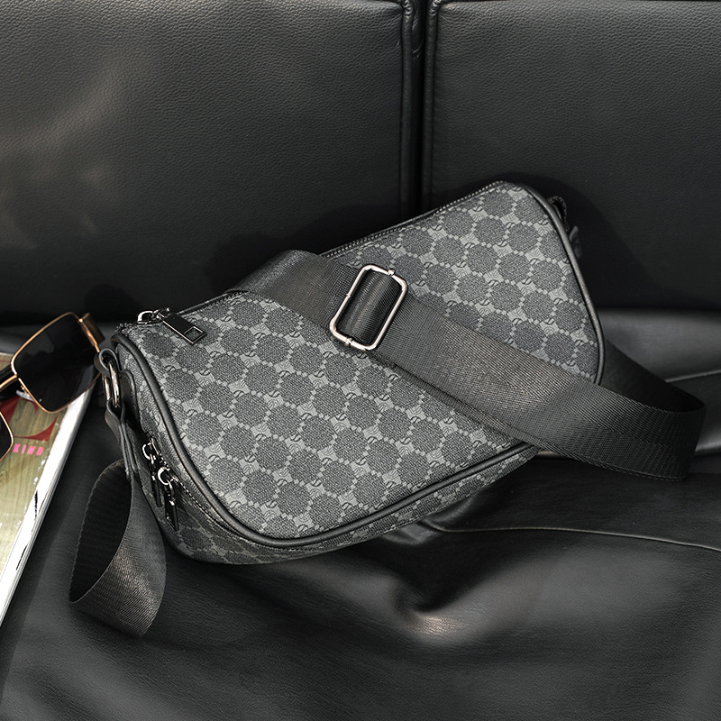 

Men's shoulder bag fashion designer bags flower street crossbody bag riding satchel backpack Messenger dumpling bags, Black