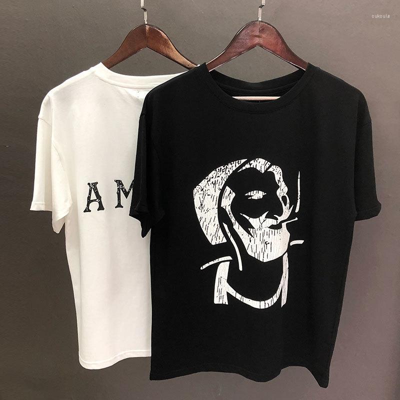 

Men's T Shirts 2022 Old Man Head Print Brand Men Short-sleeved T-shirt Social Club Outfits Tee Shirt Homme Summer O-Neck Tshirt For, Black