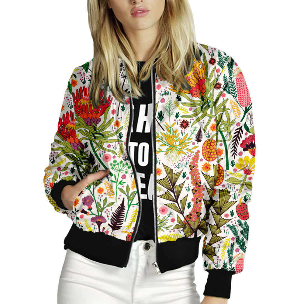 

Women's Jackets Women Floral Printed Jackets Ladies Autumn Spring Zipper Up Bomber Outwear Long Sleeve Short Thin Slim Casual Pocket Biker Coats T221008, La05002