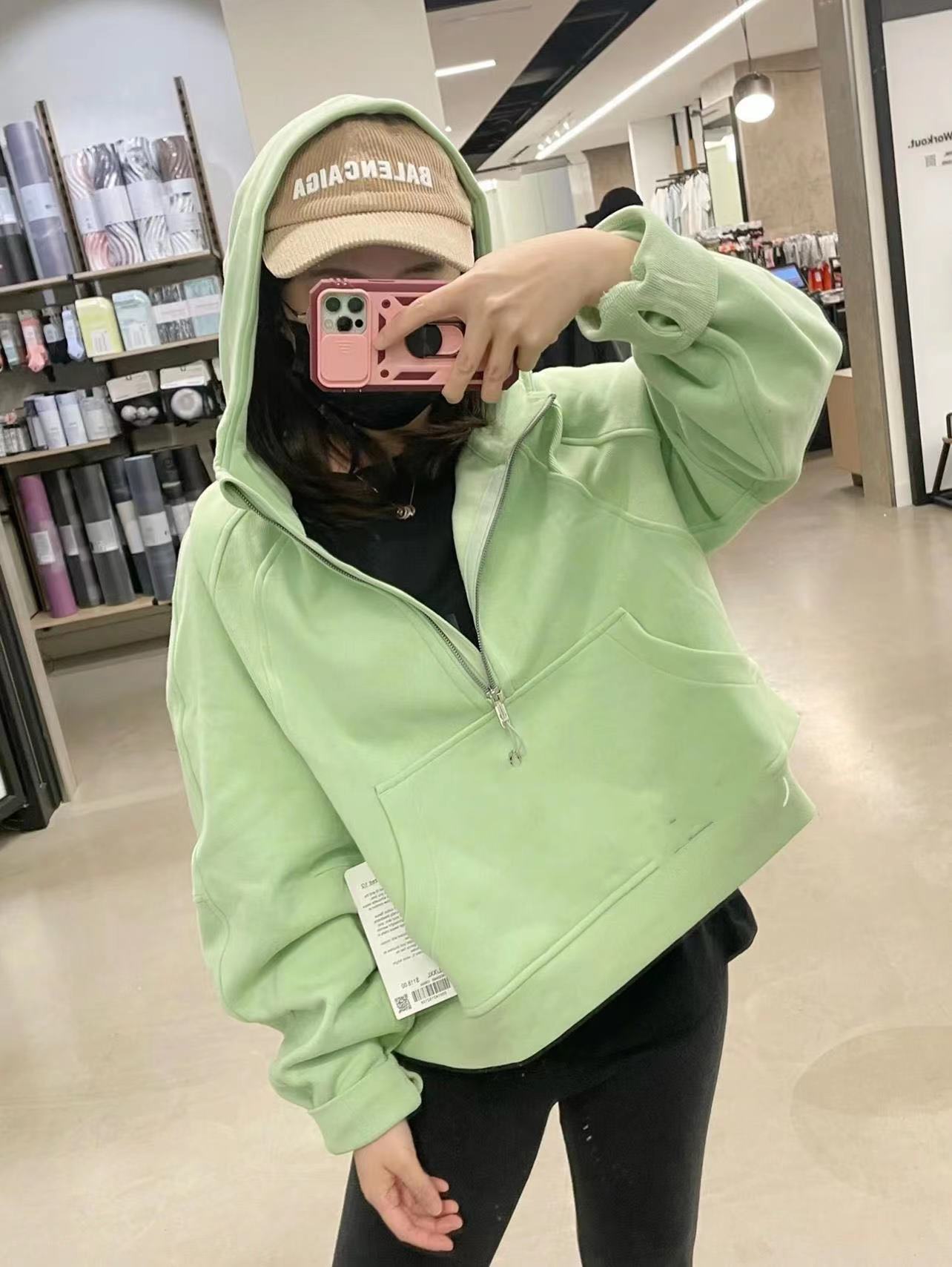 

Women's Hoodies Sweatshirts Lu Yoga Sweatshirt Scuba Half Zip Hoody Outdoor Leisure Sweater Gym Clothes Women Tops Workout Fitness Loose Thick Jackets Exercis gdfg, Same as picture