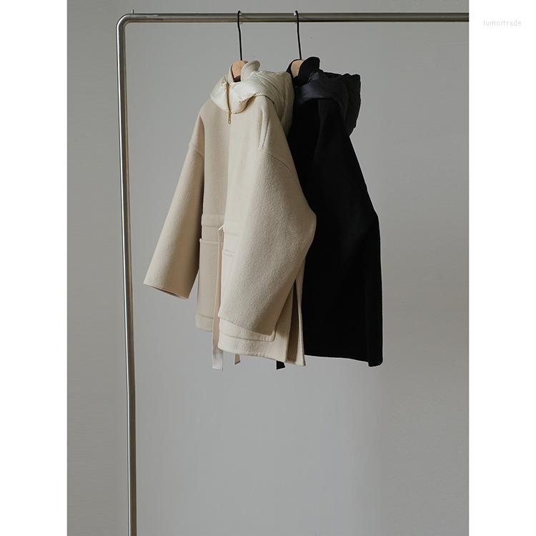 

Women's Down LWW 2022 WINTER CASUAL SHORT WOMENS WHITE DUCK COATS WITH ZIPPER
