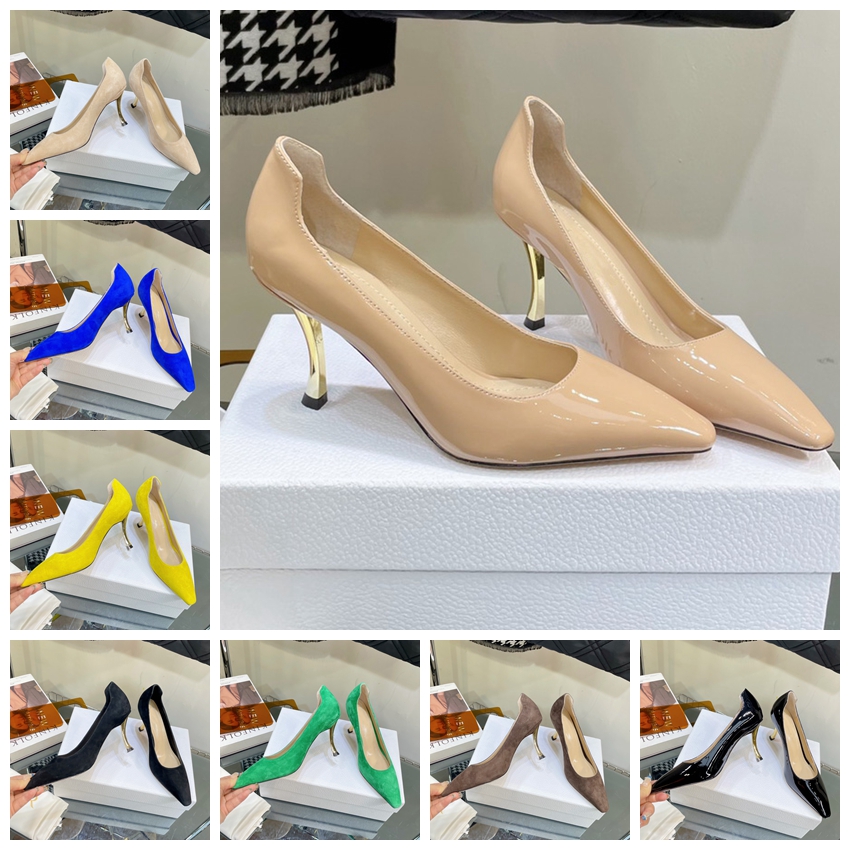 

2022 luxurious Designers Sandals Dress shoe Evening Slingback leather Satin Pumps 8cm high heels Point-toe Gold stars heel shoes sandals, Box