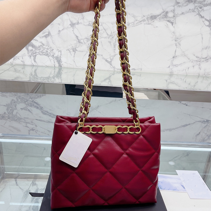 

fashion leather shoulder women bags luxury designer handbag classic lady retro style shopping handbags bags chain the tote Designers cross body purse, Black