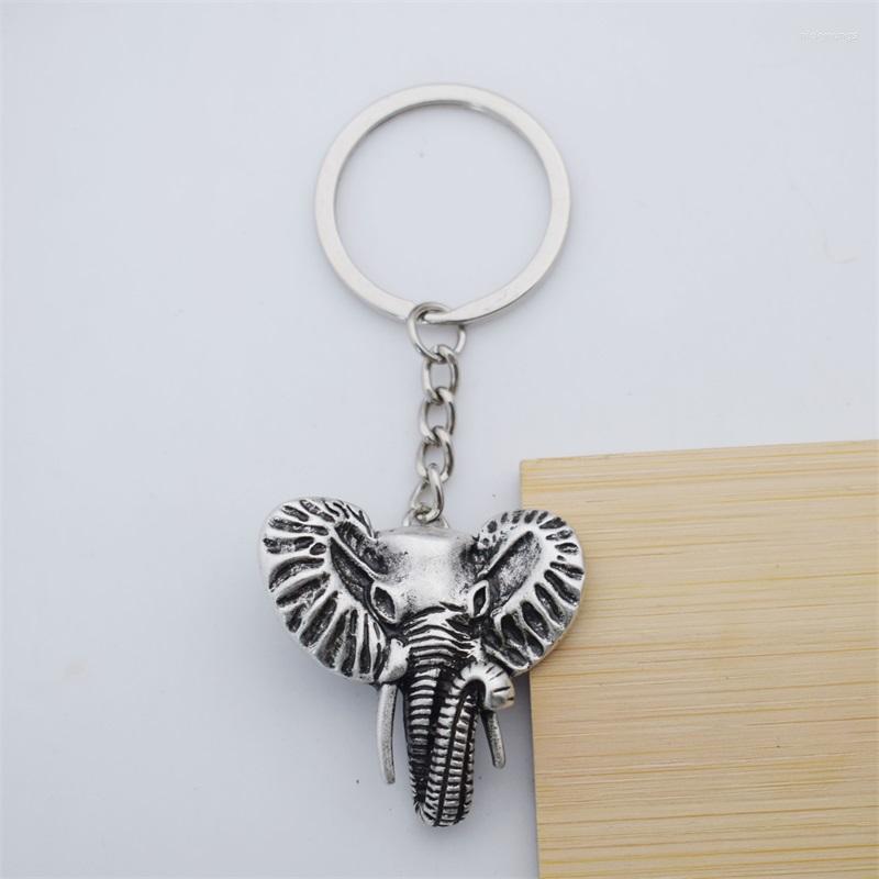 

Keychains Vintage Long Nose Big Ear Elephant Keychain DIY Men Jewelry Car Key Chain Holder Lucky Souvenir Gift