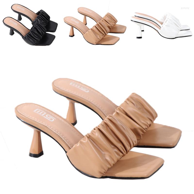 

Sandals Casual Women's Shoes Summer 6cm Heel Slippers Fashion For Women Ladies 2022 Trend Female Beach, Black