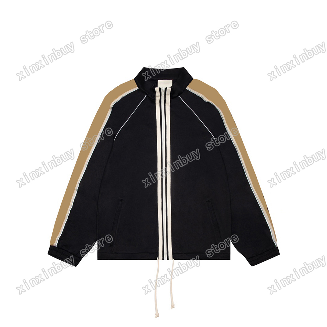 

xinxinbuy Men designer Coat Jacket sets Reflective side webbing long sleeve women red black khaki blue XS-2XL, 02