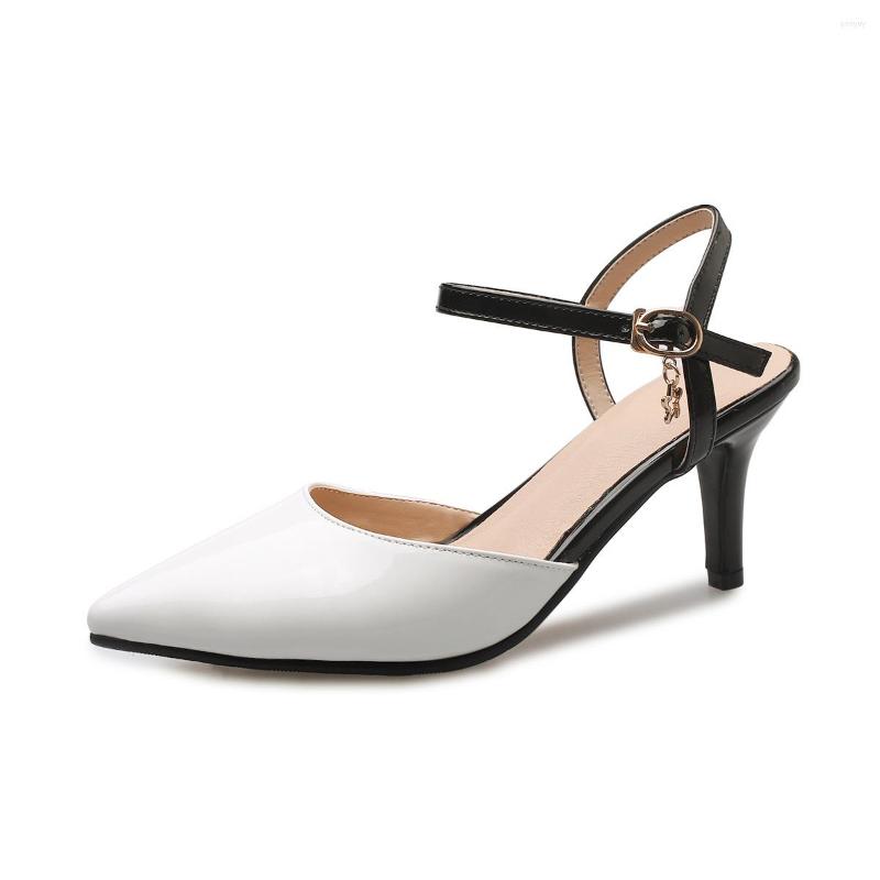 

Sandals 2022 Fashion Stiletto Heel With Pointed Buckle Baotou 33-43, Black