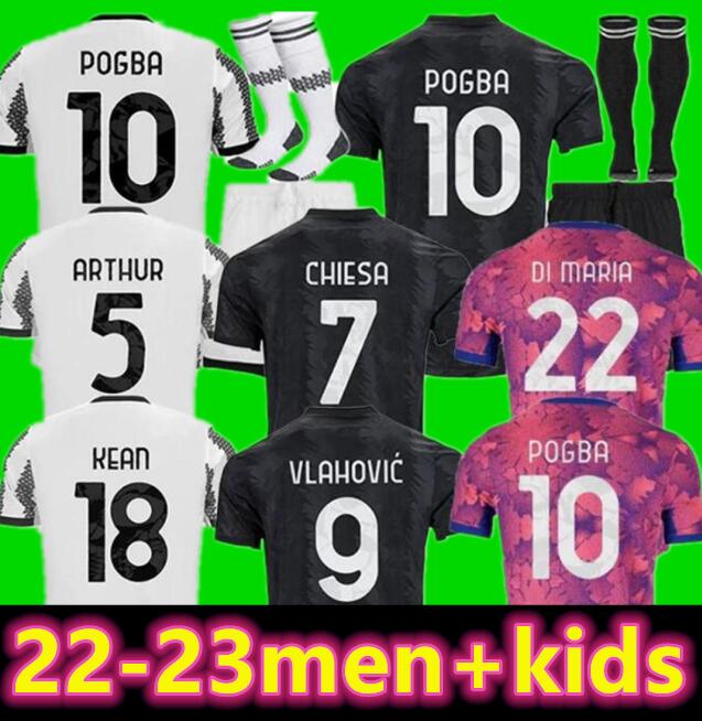 

Juventus Soccer Jerseys fans player version 22 23 soccer jersey POGBA VLAHOVIC CHIESA 2022 2023 football shirt set DI MARIA LOCATELLI MORATA DE LIGT KEAN Men MILIK, 22/23 player