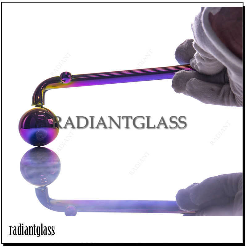 

Wholesale 6.3 inches oil Burner Smoking Pipes Plating Color Handcraft glass smoking water pipe for hookahs bong