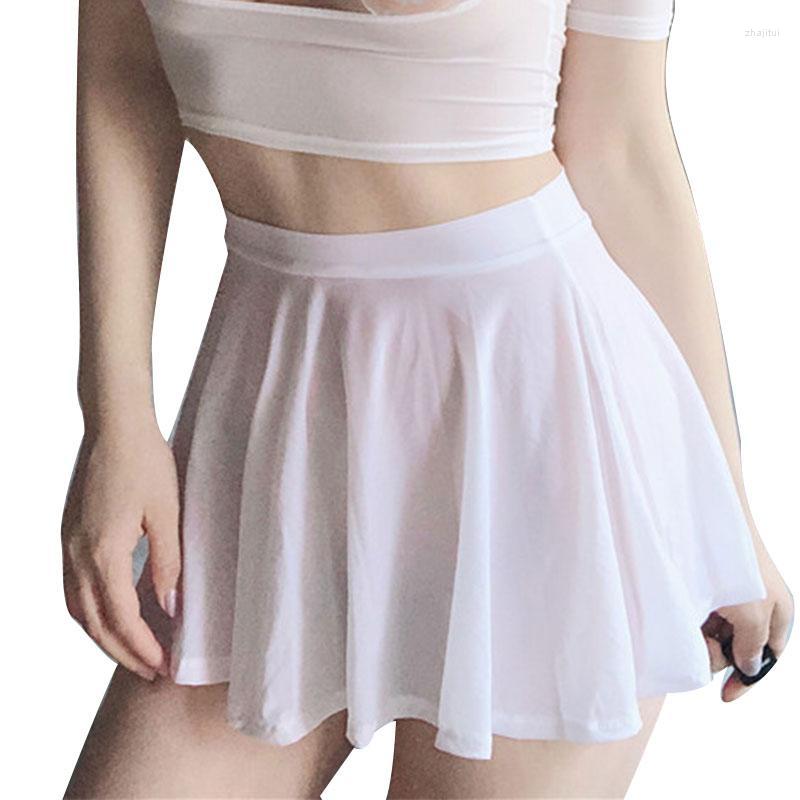 

Women's Sleepwear Women's Summer Women Dance Skirt Mini Clubwear A-line Pleated Skirts High Waist Tempting Sexy Solid ColorWomen's, Black