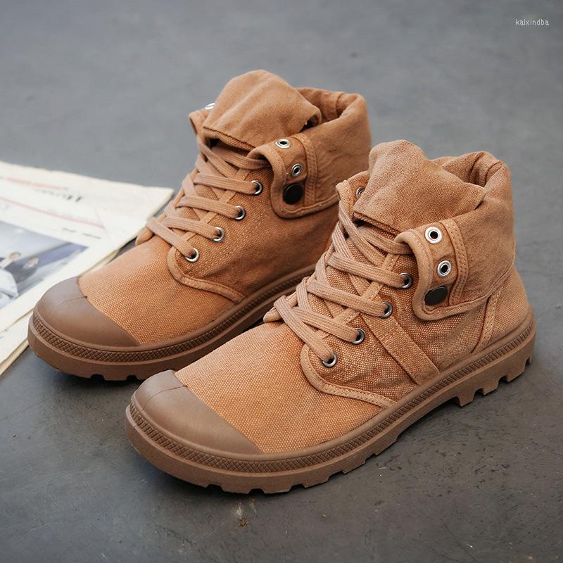 

Boots Mens Casual Canvas Shoes Army Combat Style Men's Fashion High-top Military Ankle Comfort Sneakers, Army green