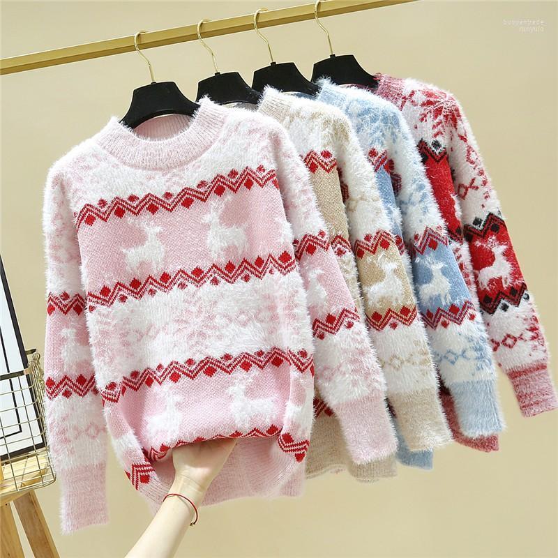 

Women's Sweaters Women's Women Sweater Winter Long Sleeve Christmas Cartoons Homesuit Woman Fashion Pull Femme, Style 1