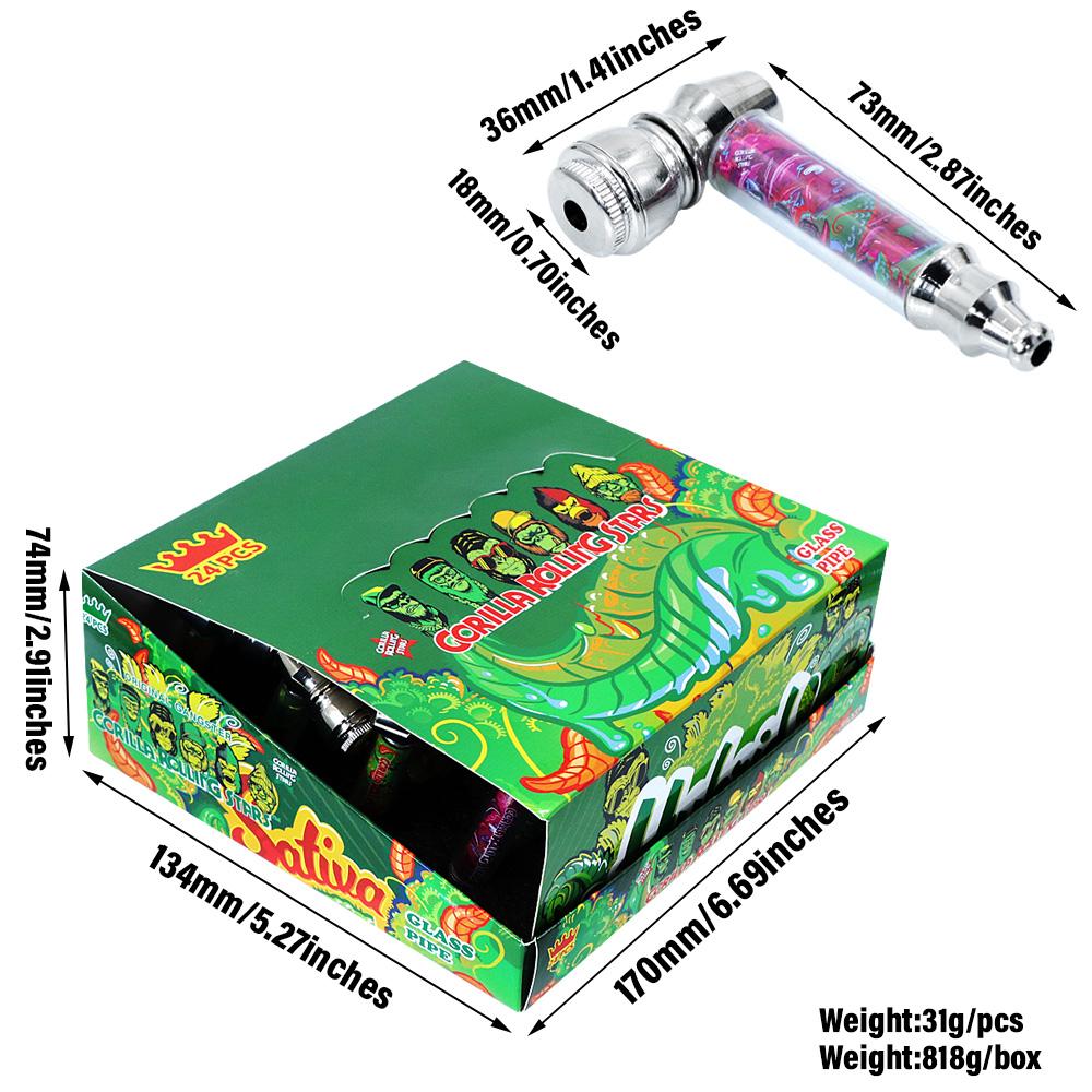 pipes smoke accessory disposable shisha vape pen rolling glass smoking pipe 73MM Long One Hitter Pipes Mini Portable Tube cigarette-image-809941211
