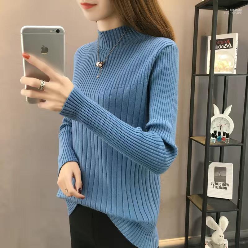 

Women' Sweaters Women' Fdfklak 2022 Half Turtleneck Slim Slimming Knit Sweater Solid Color Bottoming Shirt Long-Sleeved Korean Women, Black