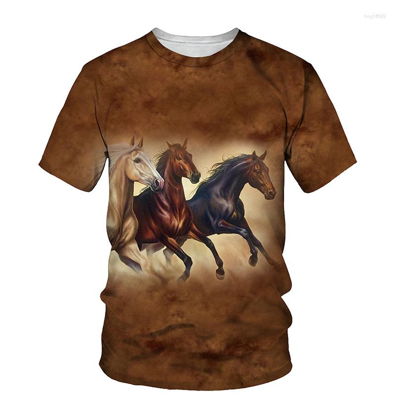 

Men's T Shirts 2022 Men's Short-sleeved Horse Print T-shirt Personality Fashion Street Hip-hop Summer Plus Size Clothing, 11