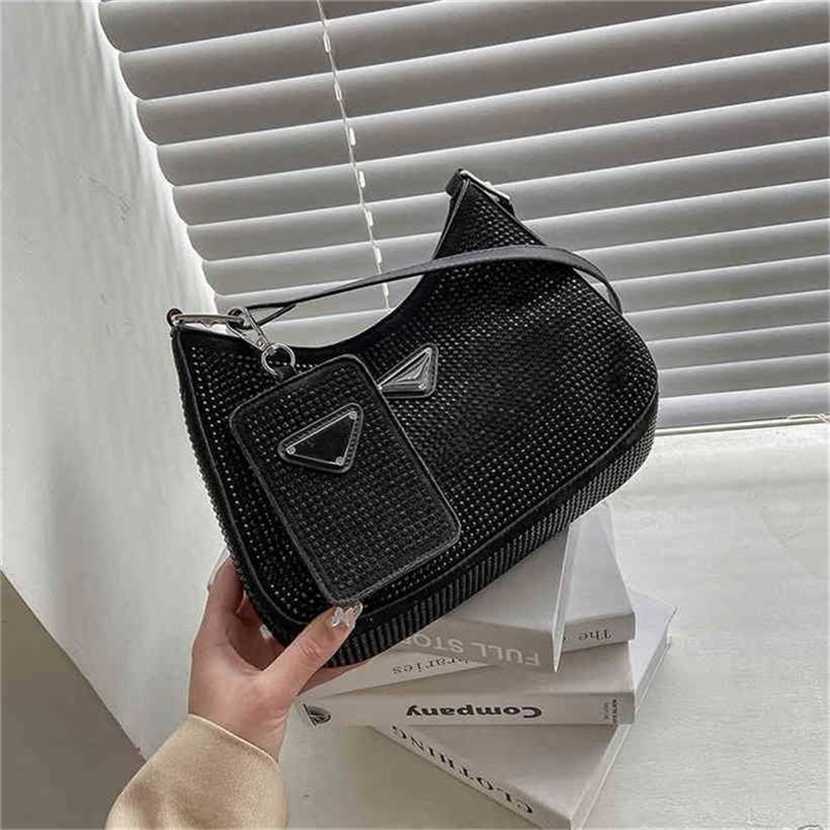 

60% OFF 2023 Designer bag Trend Bags trendy bags Wanghong underarm single women's letter foreign temperament dumpling lady's hand, Black