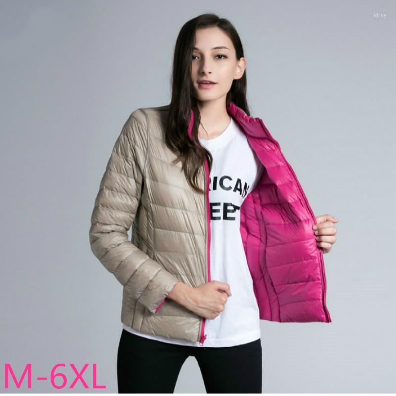 

Women' Down 2022 Brand Jacket Women Ultra Light Feather Double Side Windbreaker Reversible Lightweight Coat Parks