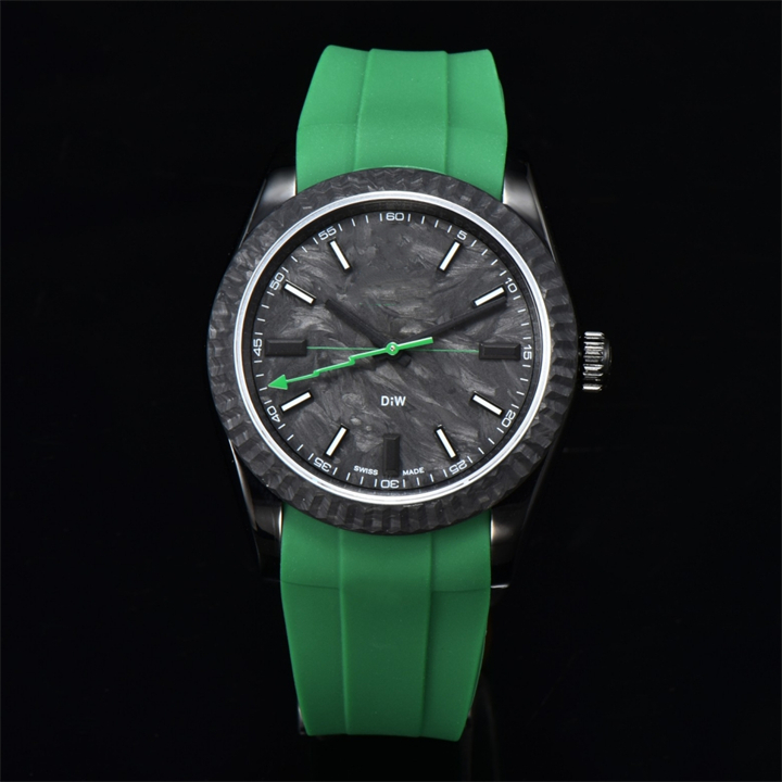 

Montre DE Luxe luxury watch 36mm ETA2836 automatic mechanical movement carbon fiber case Soft frog rubber watchband Mens watches waterproof, As picture