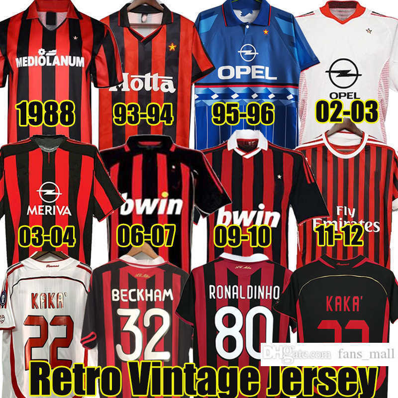 

90 91 Retro shirts home SOCCER JERSEY 95 96 97 Gullit01 02 03 12 14 15 Maldini Van Basten football KAKA Inzaghi 06 07 milan 2009 PIRLO, Ac 1995-96 blue