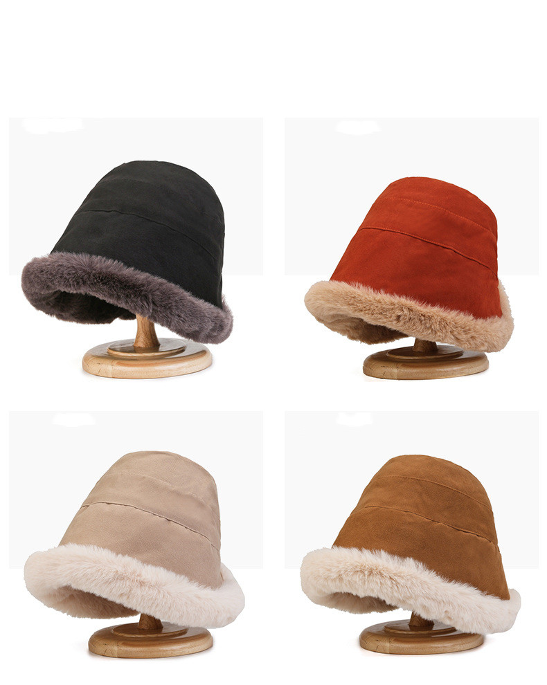 

Designer Hat Winter Rabbit Fur Warm Cap for Women Thickened Plush Warm Hats and Windproof Ear Protection Caps, Multi